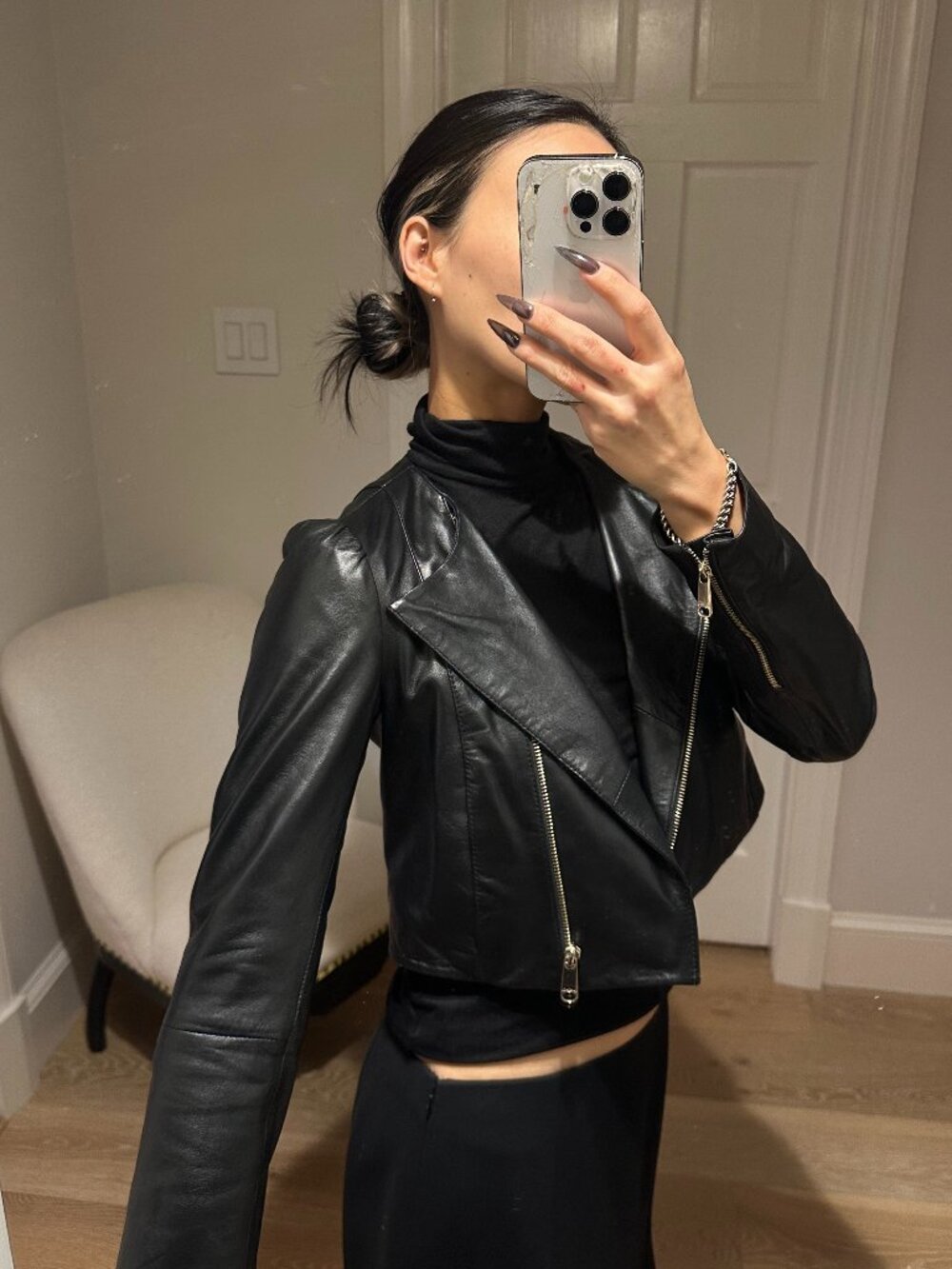 MaxMara (Max&Co) cropped leather jacket xs/s